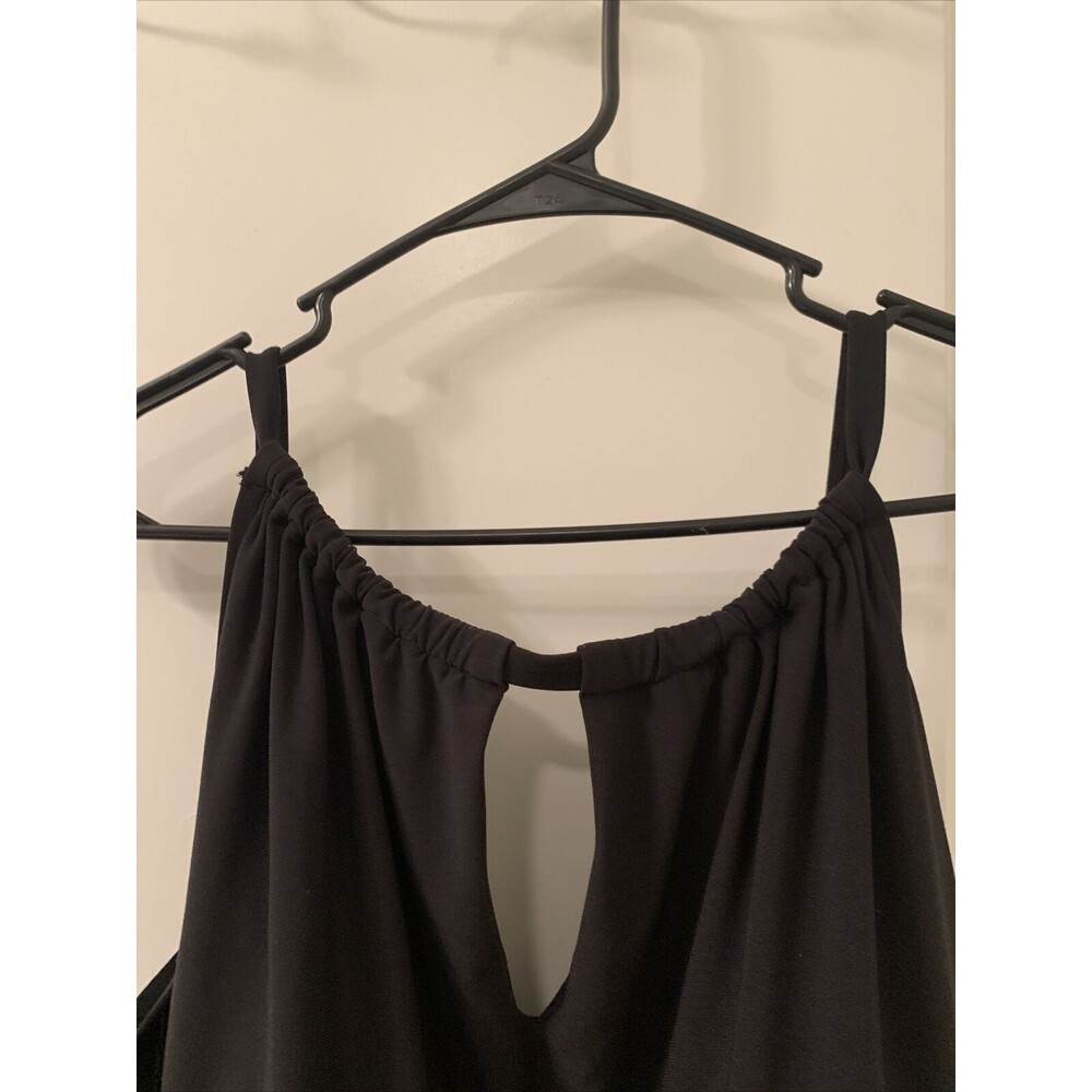 Women's Black High Neck Swim Romper with Pockets One Piece Swimsuit Aqua Sz 24W - Picture 5 of 16